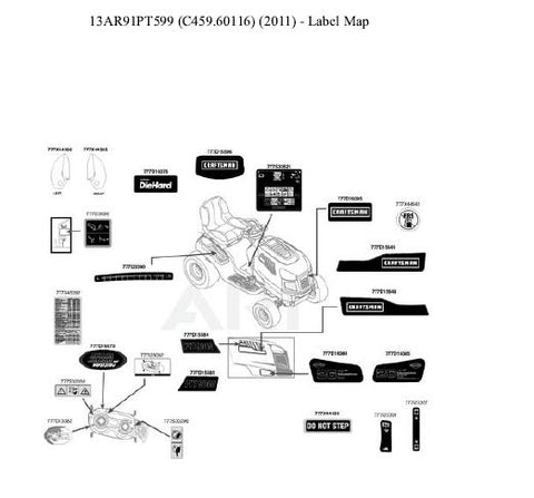 C459 60116 Parts List For Craftsman Lawn Tractor 2011 Dr Mower Parts