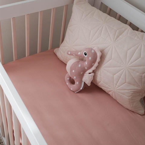 dusty pink cot sheet
