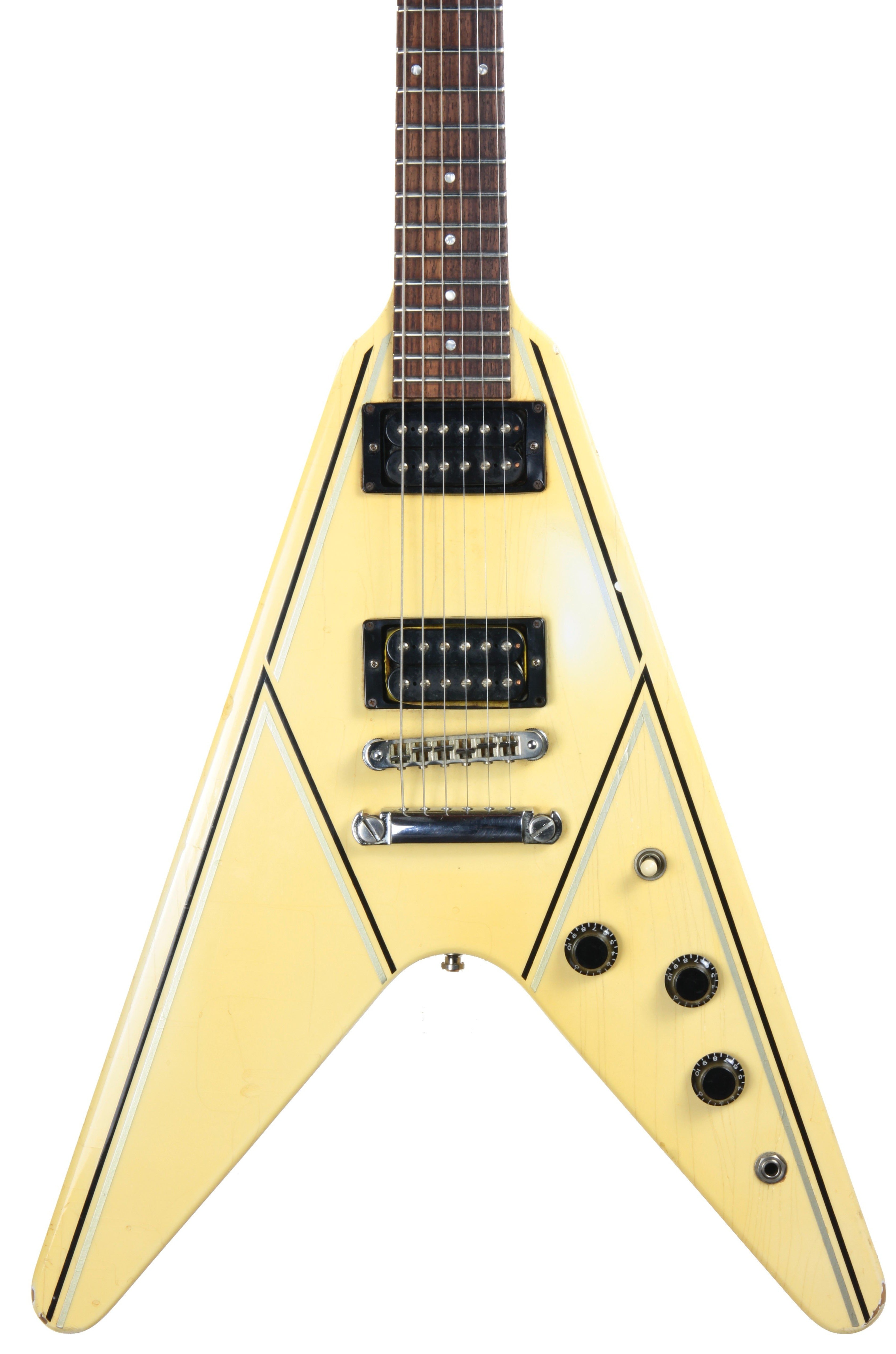 1984 Gibson Flying V Designer Series 31t - White, Tim Shaw Patent # Hu ...