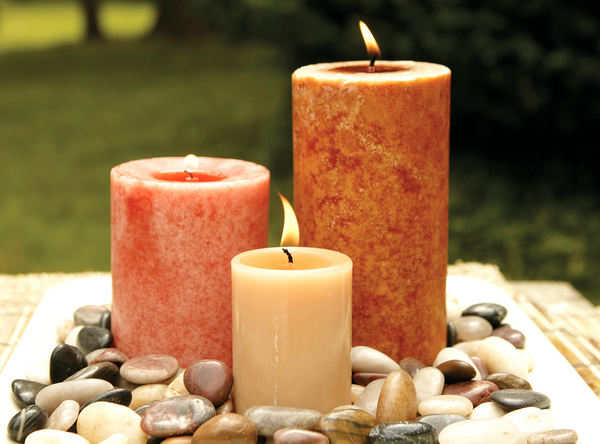 candles for outdoor oasis