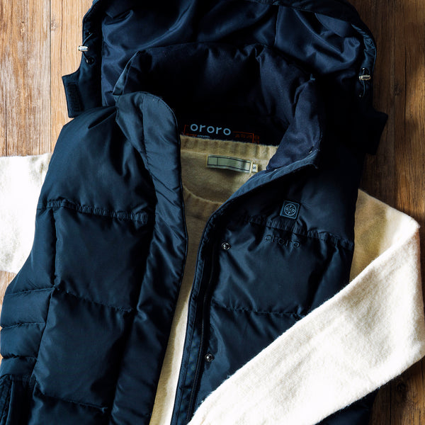 heated hooded vest with sweater