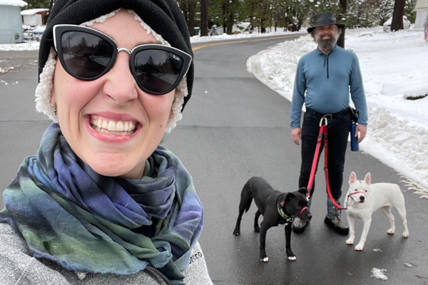 Dog walking with ORORO Heated Apparel