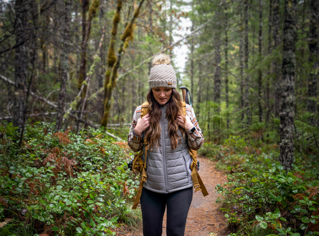 heated gray padded vest for mom