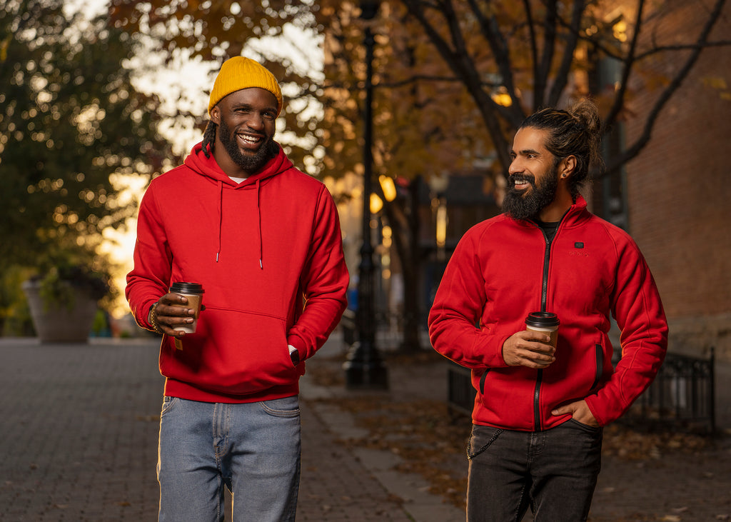 heated hoodies in red