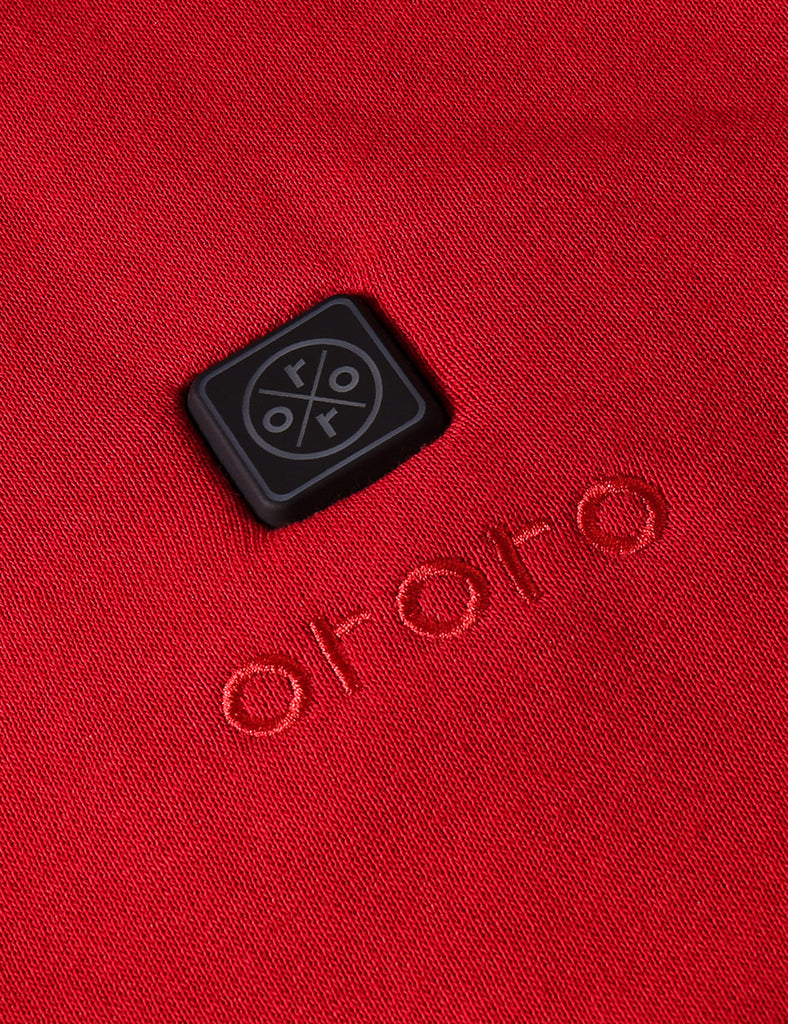 Men's RED Heated Full-Zip Fleece Jacket with Battery | ORORO