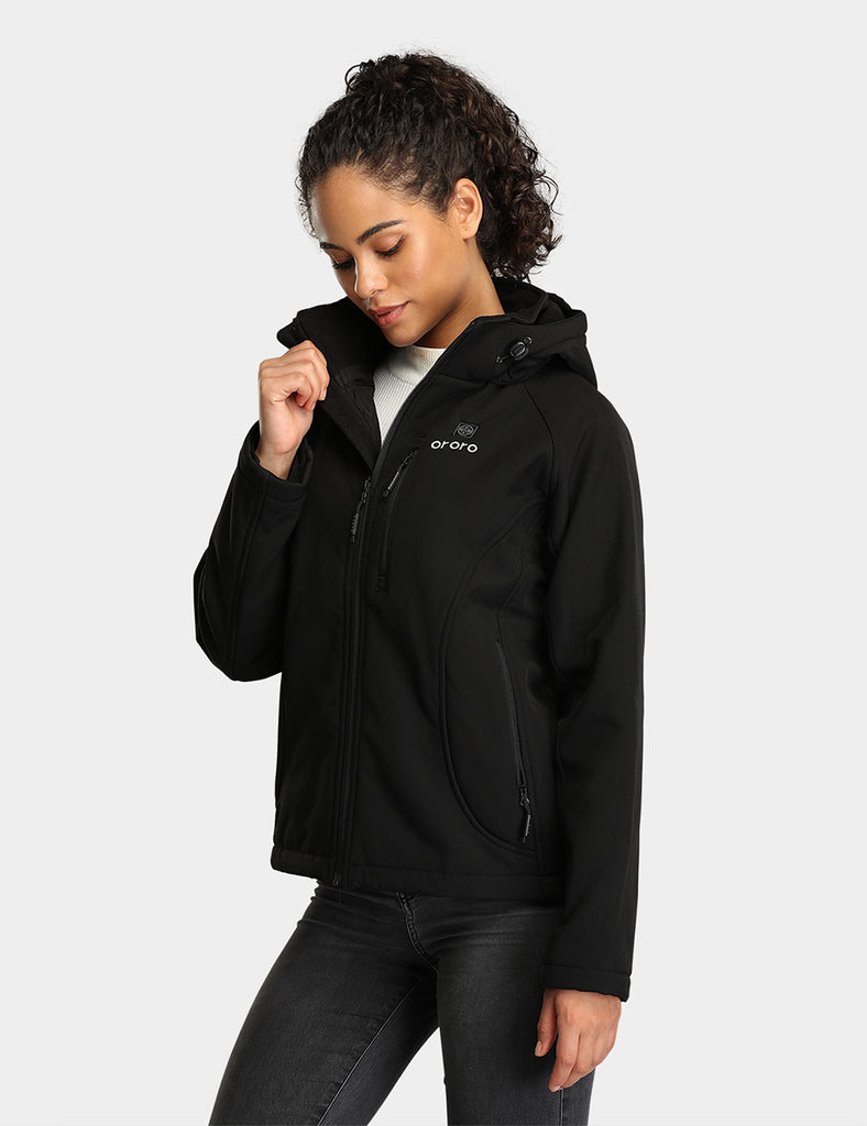 black jacket women with hood