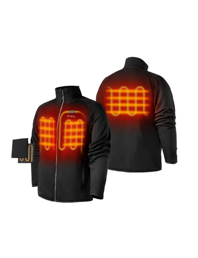 Men's Heated Full-Zip Fleece Jacket with 5200mAh Battery