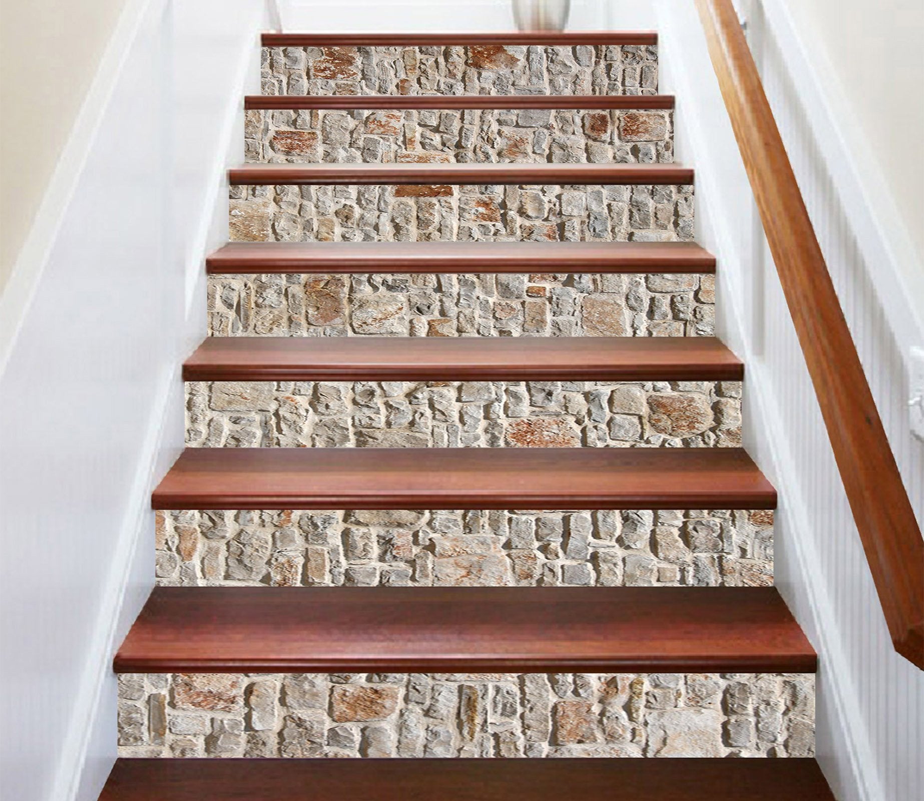 3D Retro Brick 6857 Marble Tile Texture Stair Risers AJ Wallpaper