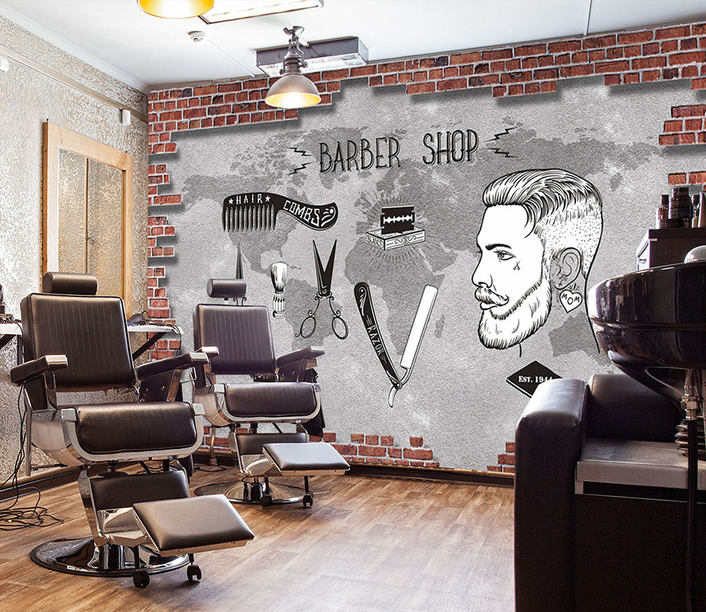 Barber Shop Vintage Seamless Pattern Decorative Wallpaper For Printing  Design Background Vector Illustration Royalty Free SVG Cliparts Vectors  And Stock Illustration Image 109722324