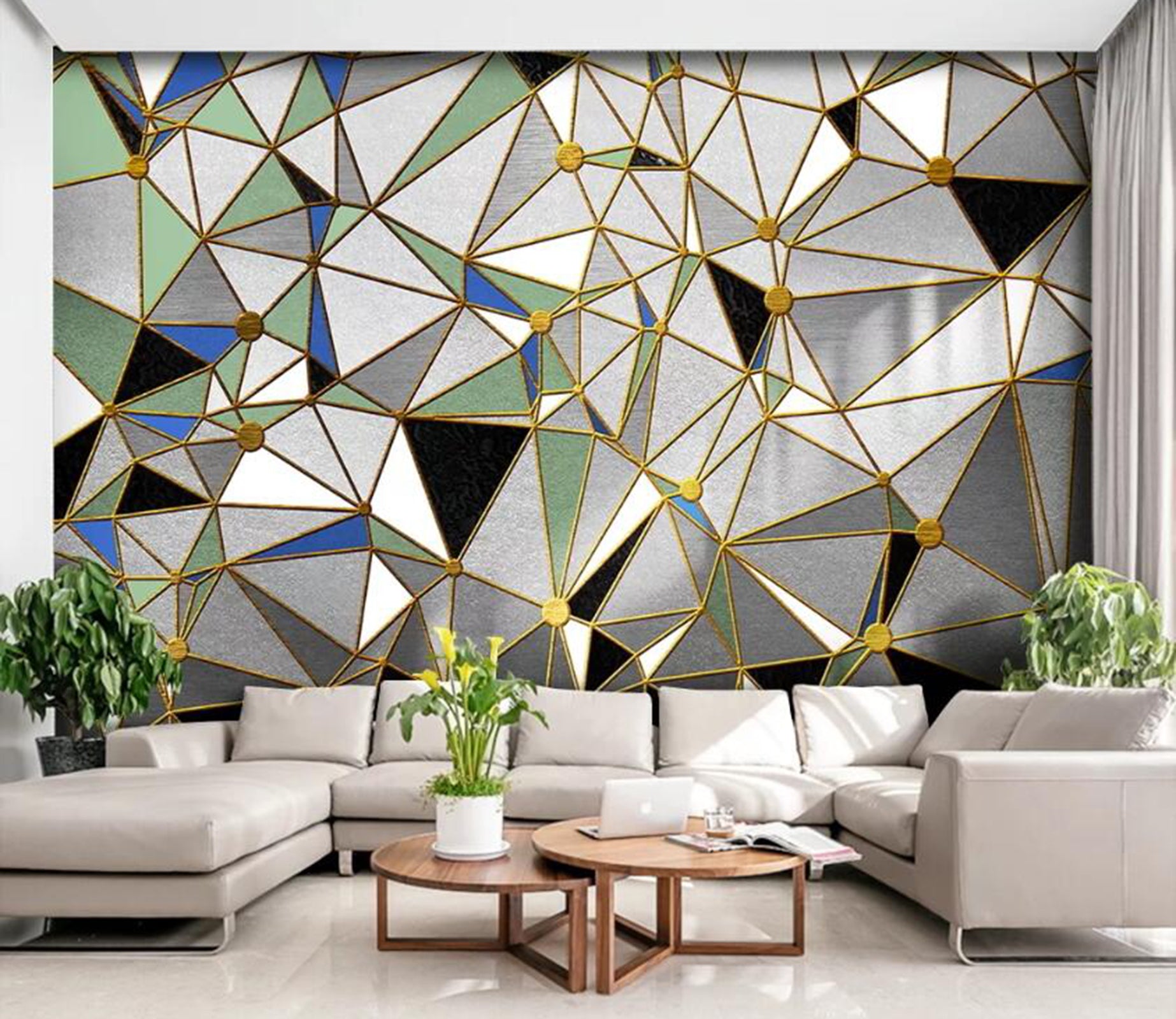 3D Color Geometry WC89 Wall Murals | AJ Wallpaper