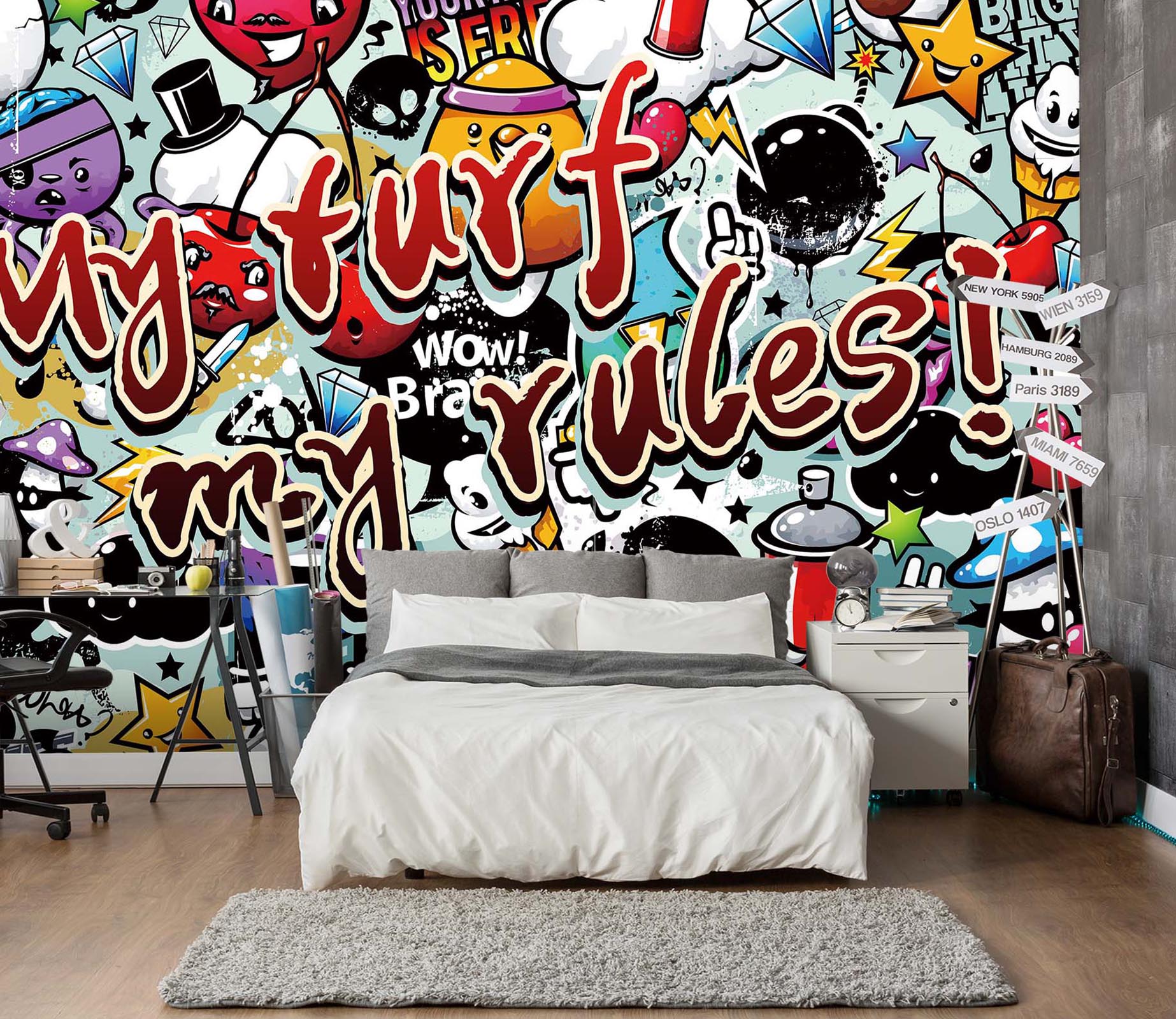 doodle monster mural