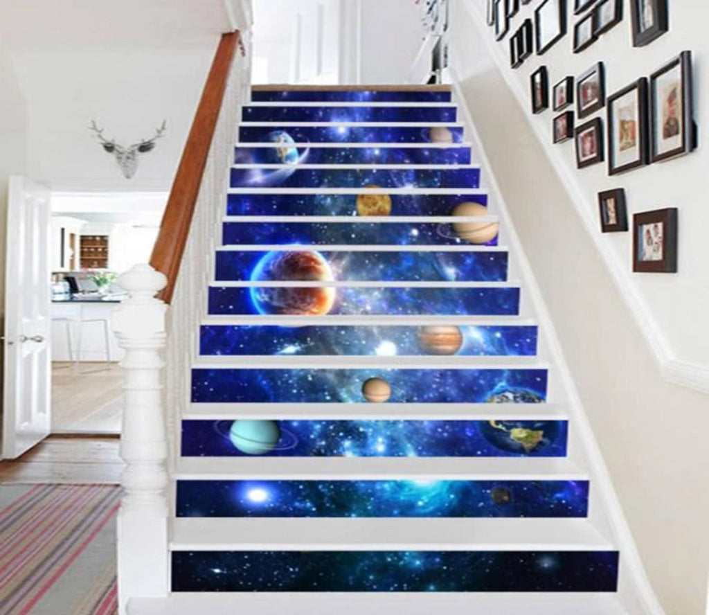 3D Brilliant Space 687 Stair Risers | AJ Wallpaper