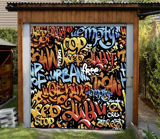 3d Dense Graffiti Words 97 Garage Door Mural Aj Wallpaper