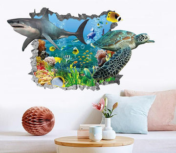 3D Broken Wall Decal Art | AJ Wallpaper