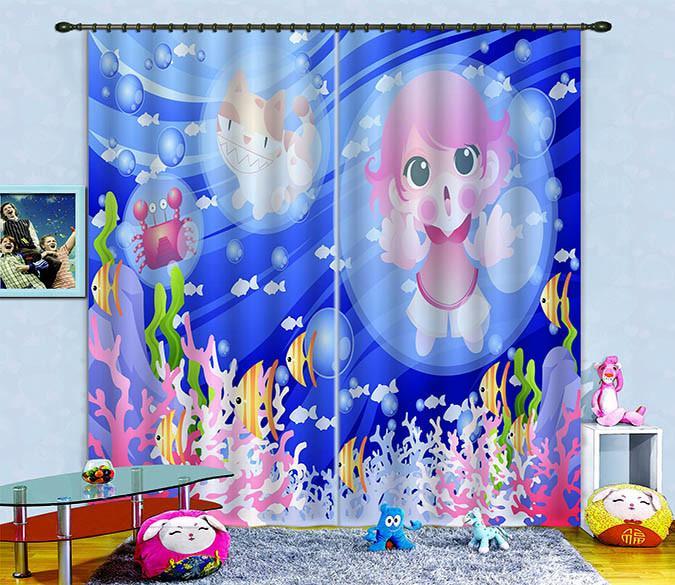 3D Lovely Diving Girl 793 Curtains Drapes Wallpaper AJ Wallpaper 