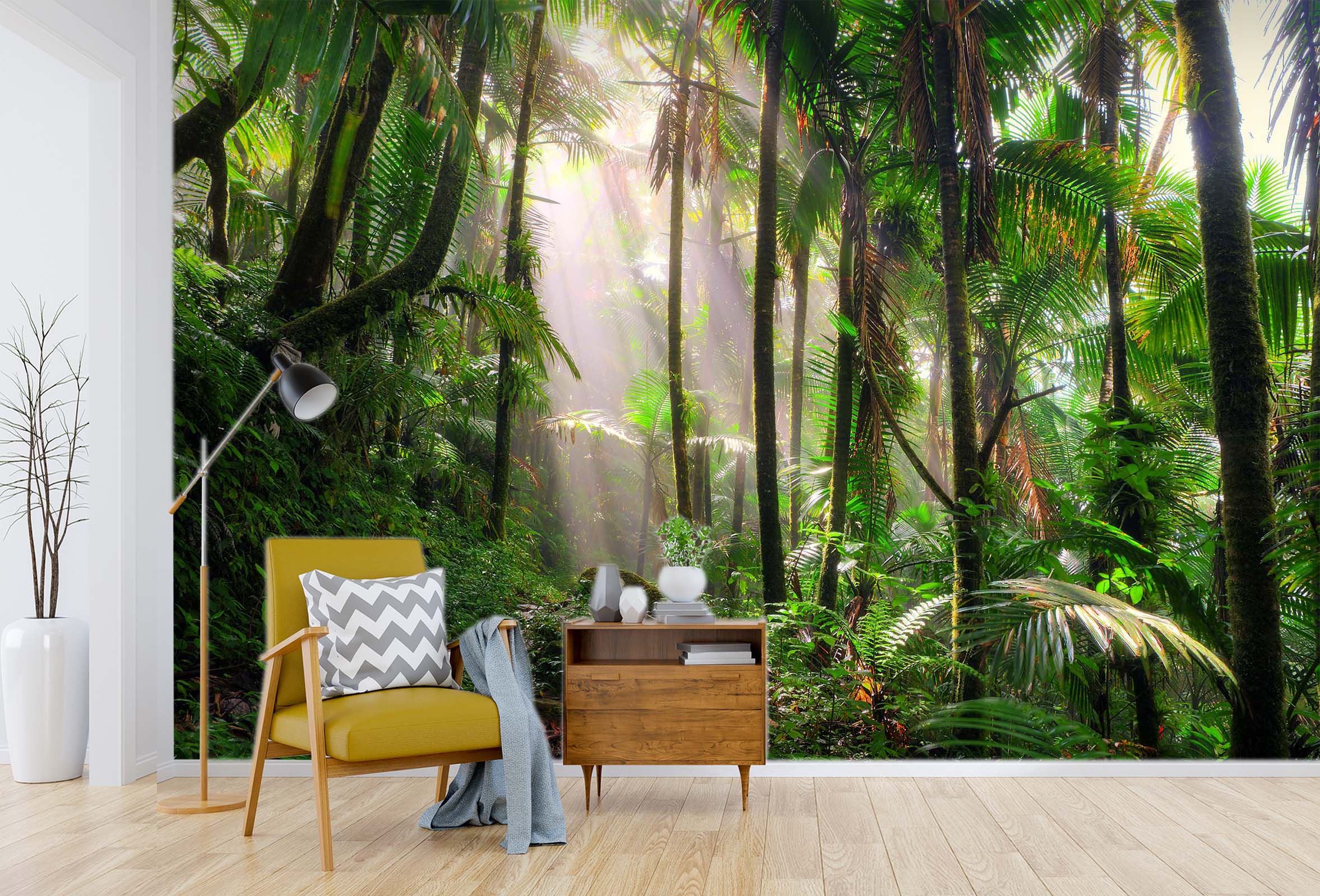 3D Sunshine Rainforest 28 Wall Murals | AJ Wallpaper