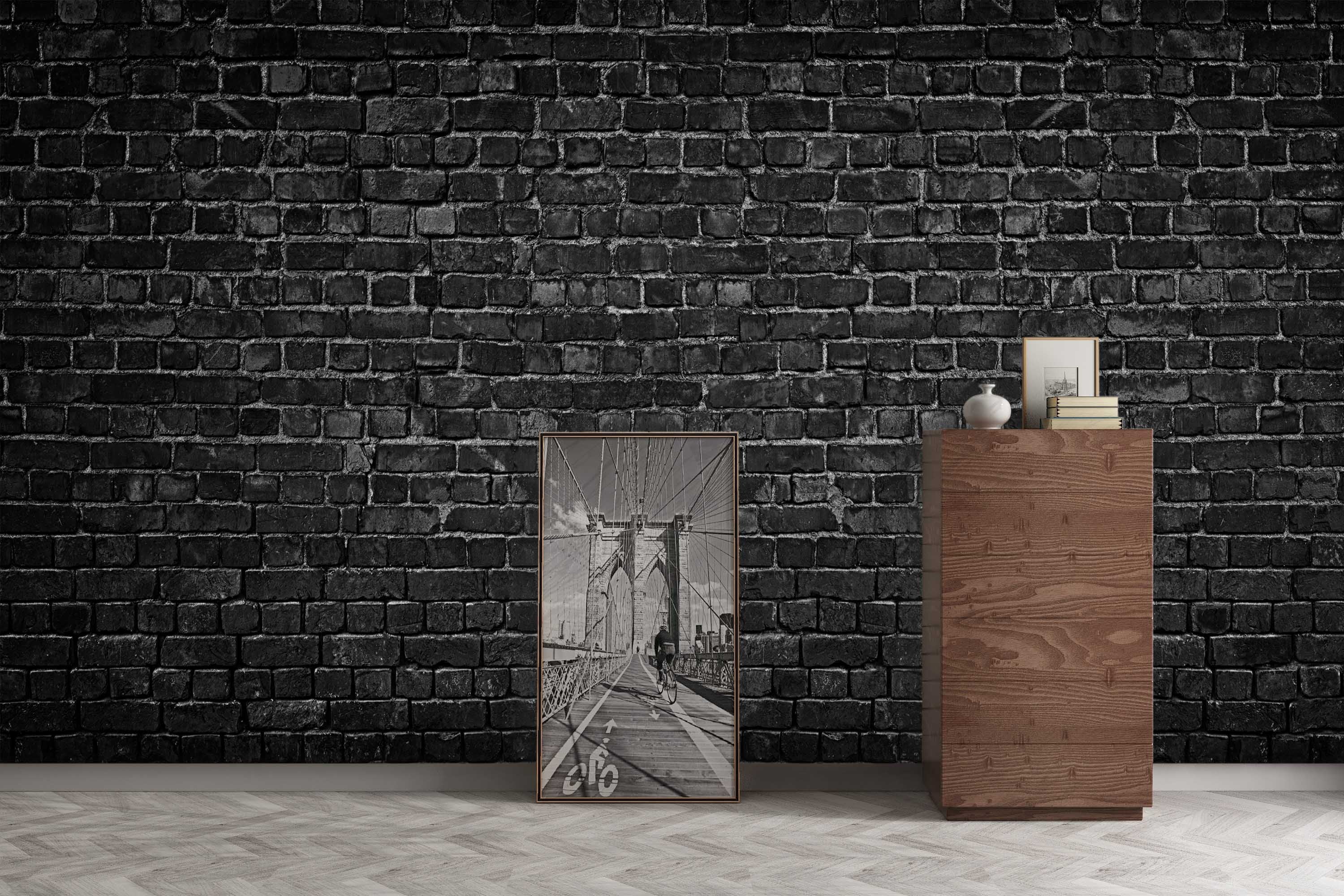 3D Black Brick Wall 41 Wall Murals | AJ Wallpaper