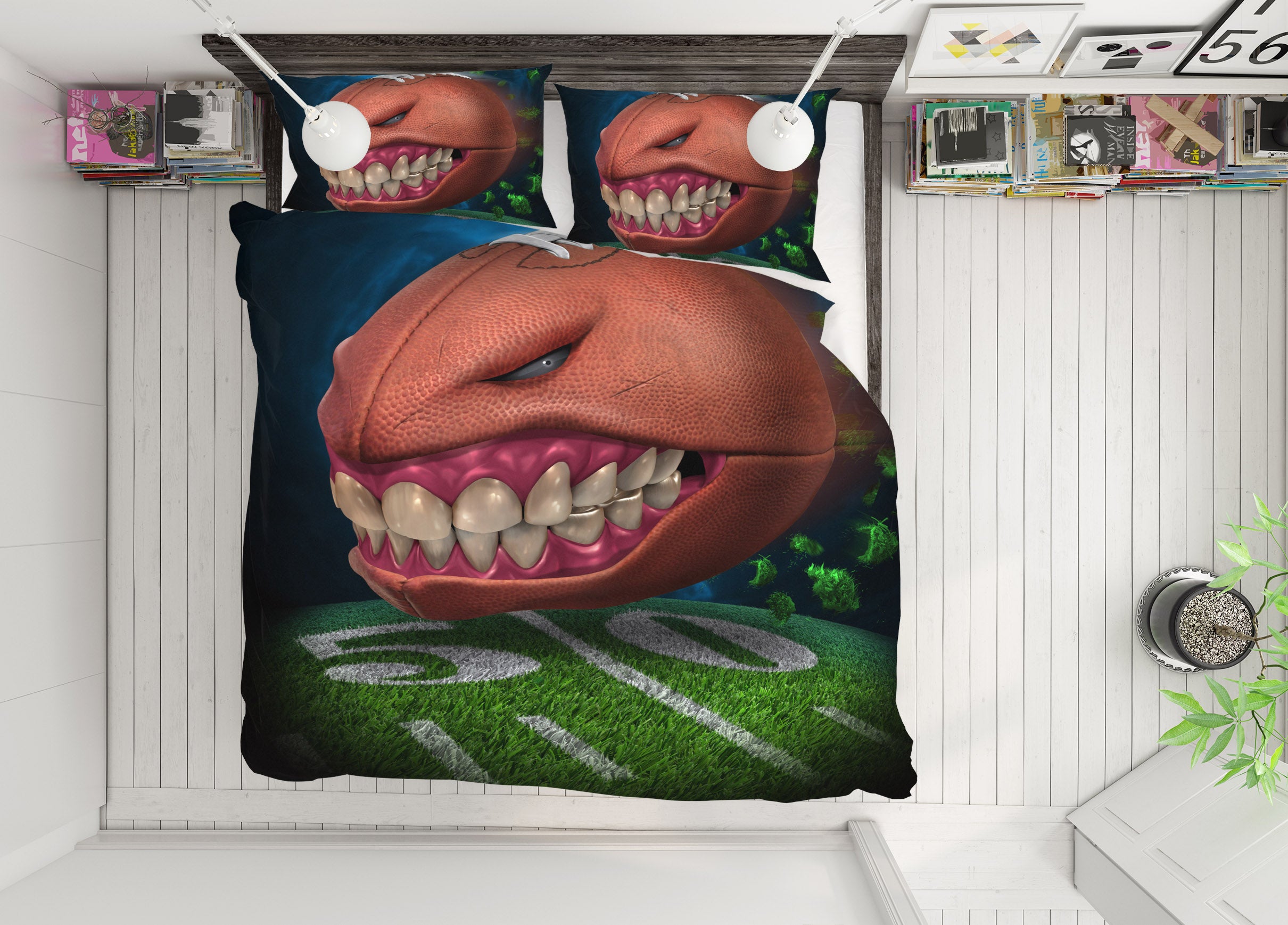 3D Football Tooth 4058 Tom Wood Bedding Bed Pillowcases Quilt