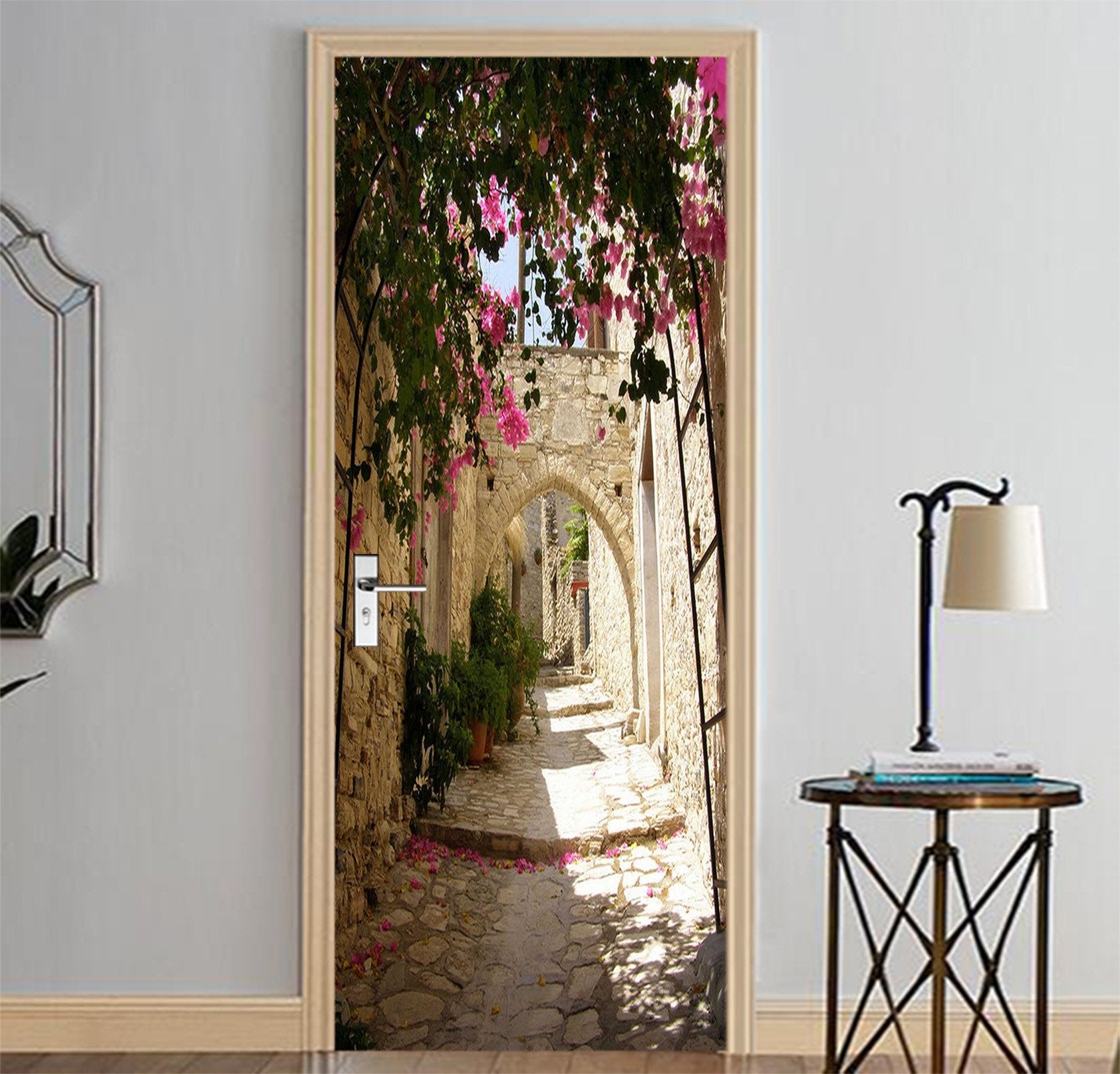 3D Passageway Flowers 85 Door Mural | AJ Wallpaper