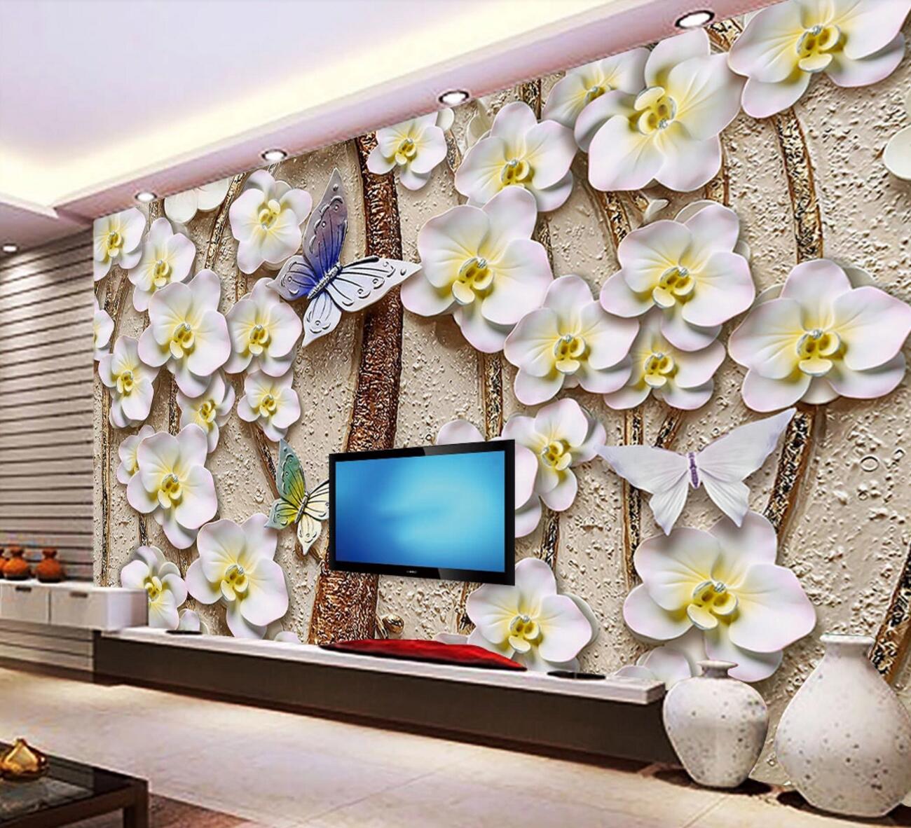 3D Flower Decoration WC1216 Wall Murals | AJ Wallpaper