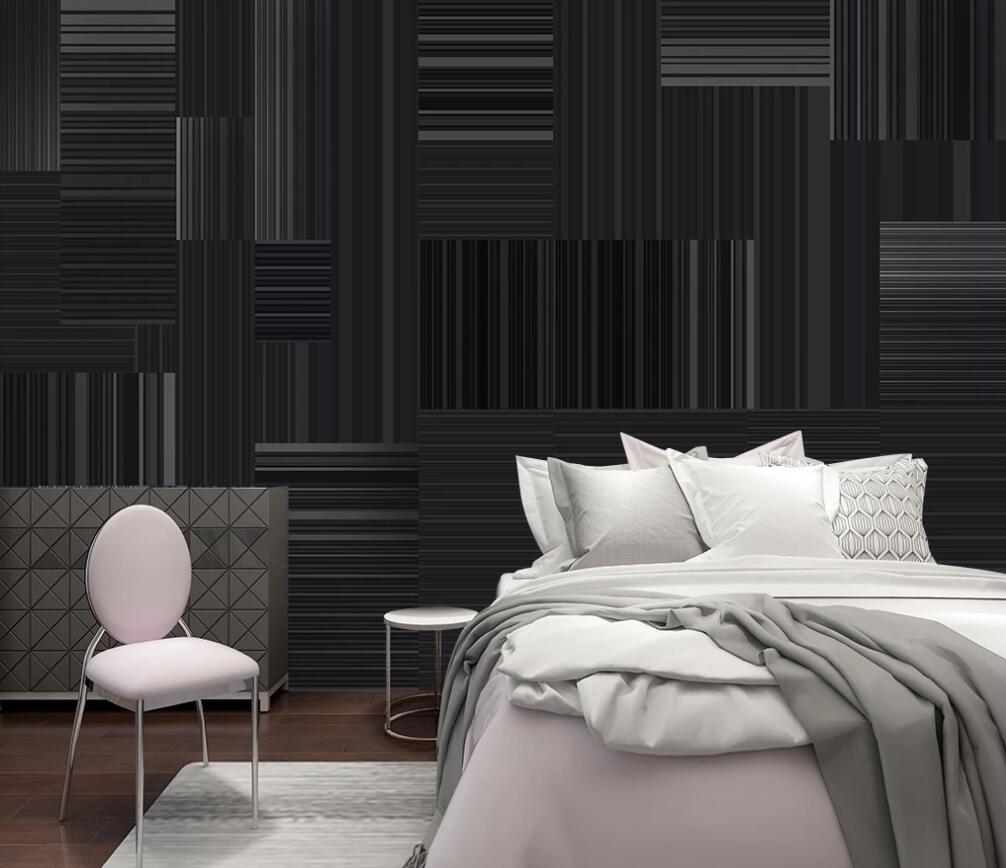 3D Staggered Black Lines 1615 Wall Murals | AJ Wallpaper