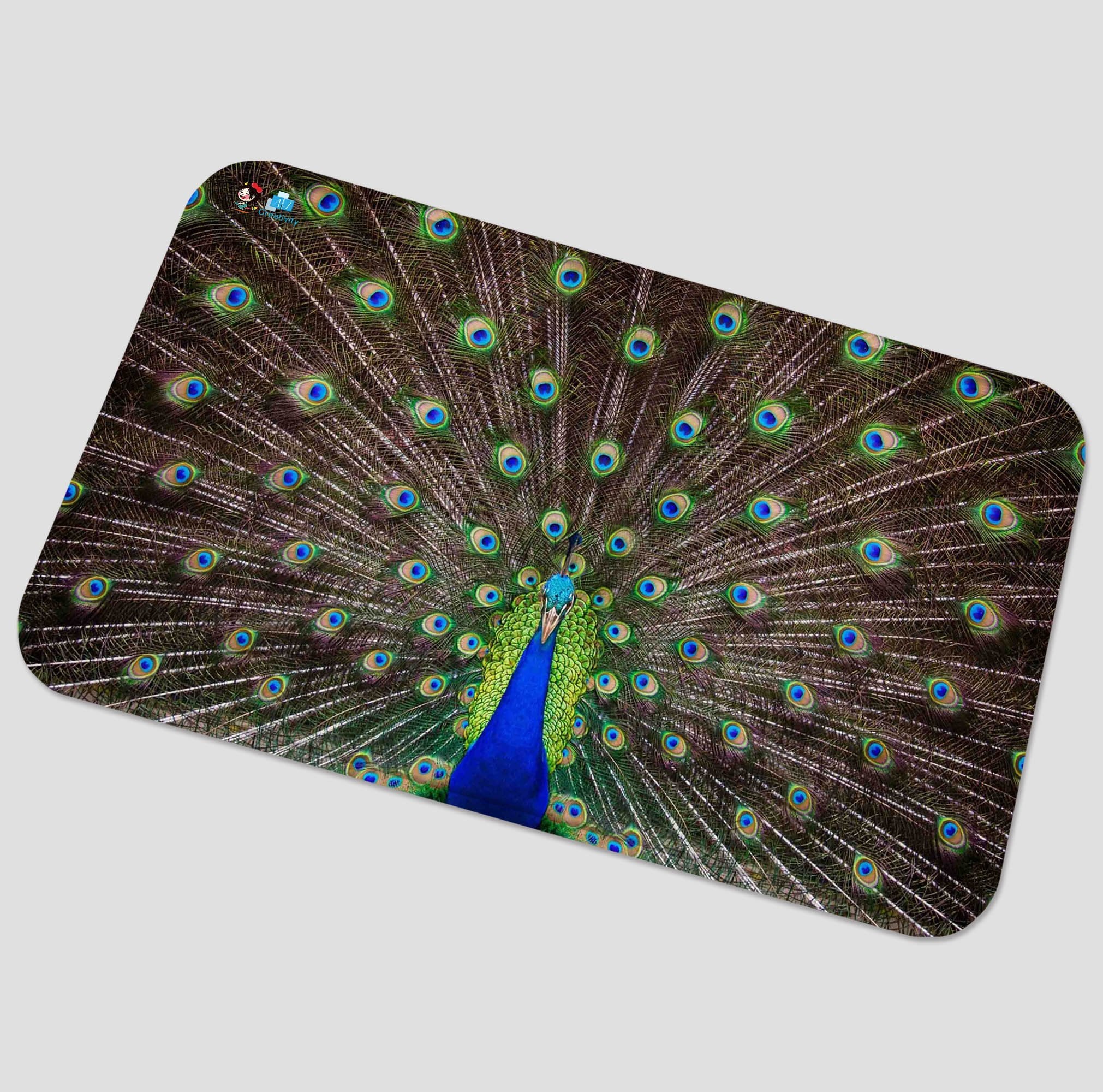 3D Spreading Tail Peacock 113 Non Slip Rug Mat | AJ Wallpaper