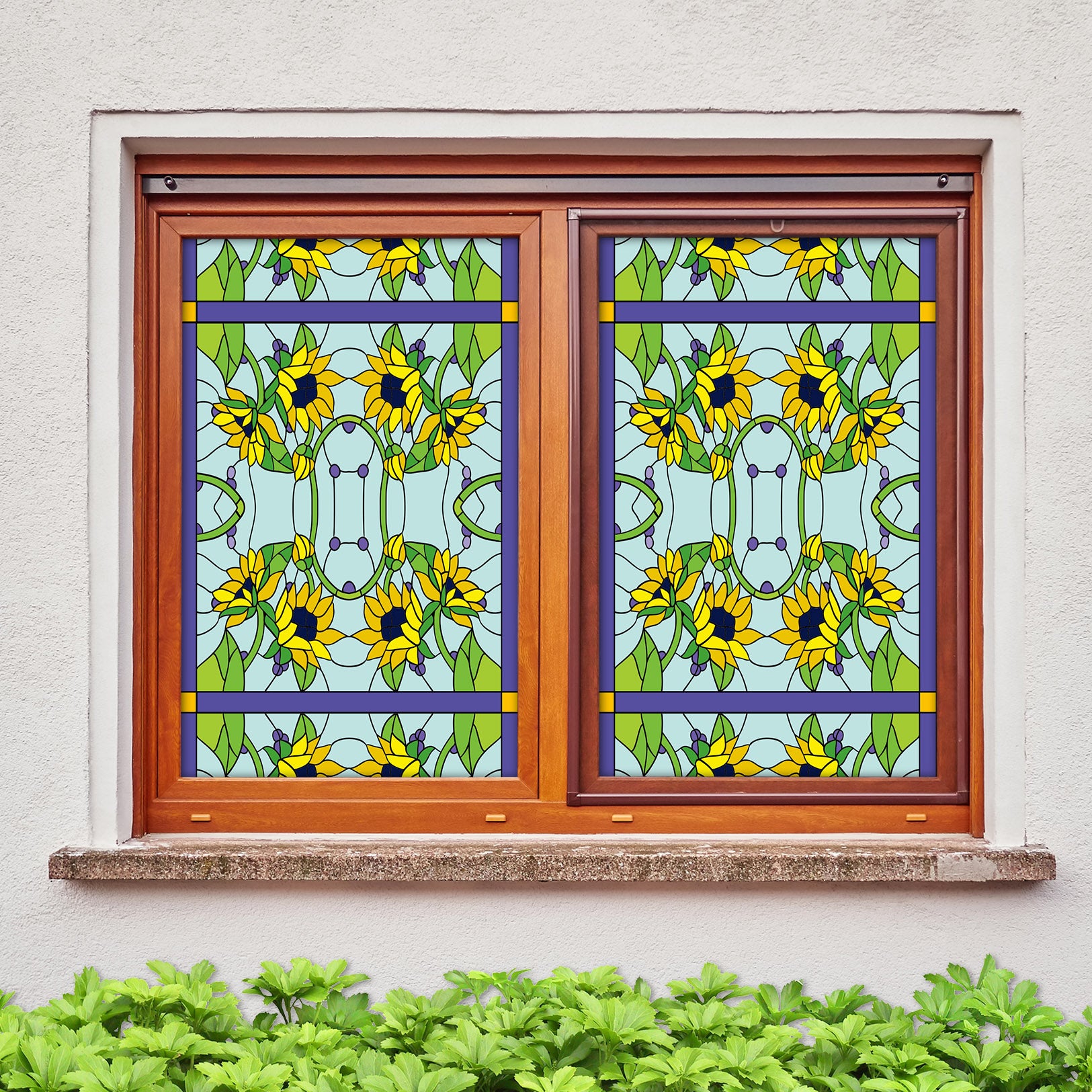 3d Yellow Sunflower 186 Window Film Print Sticker Cling Stained Glass Aj Wallpaper