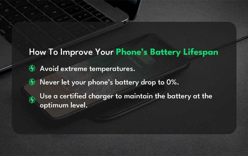 Infographic of how to improve your phone’s battery