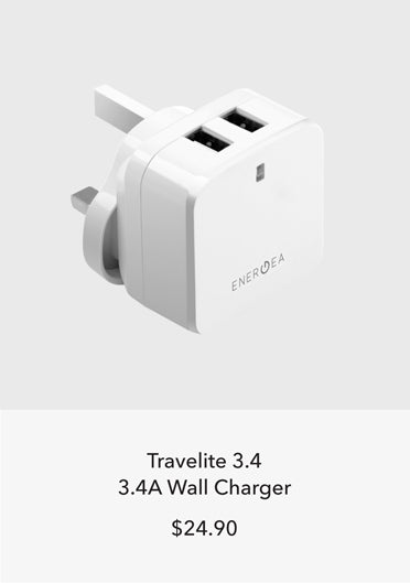Travelite 3.4a wall charger: A compact and efficient charger for your devices, providing fast and reliable power.