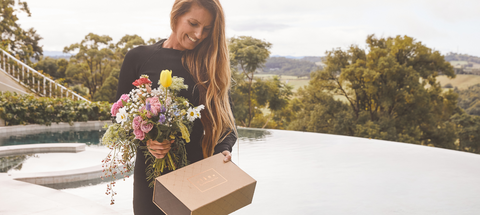 by the pool with a Byron Bay gift box