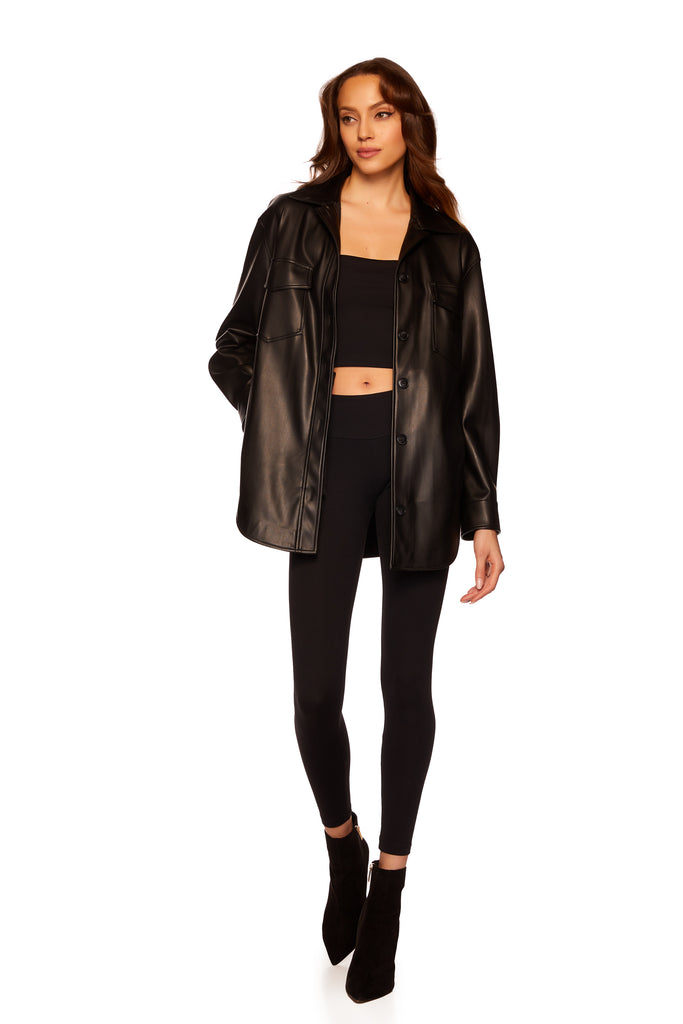 Toby Faux Leather Blazer