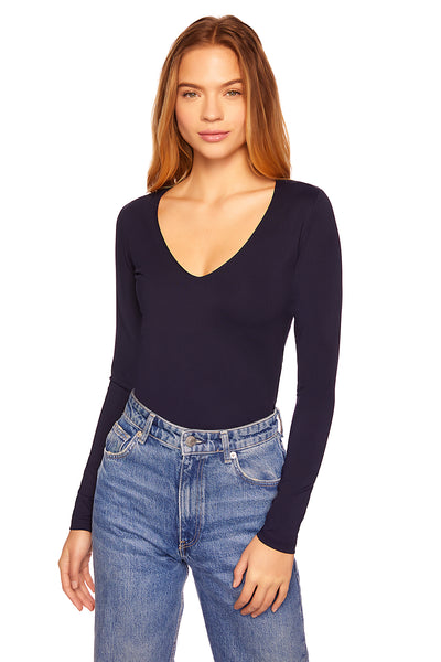 essential v-neck long sleeve top | Susana Monaco‎