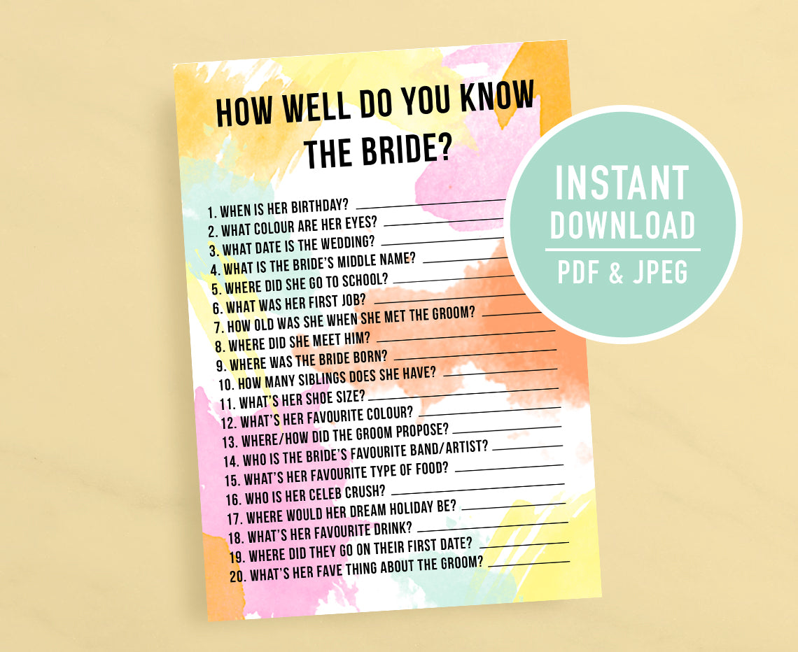 How Well Do You Know The Bride Game Bespoke Bride 2709