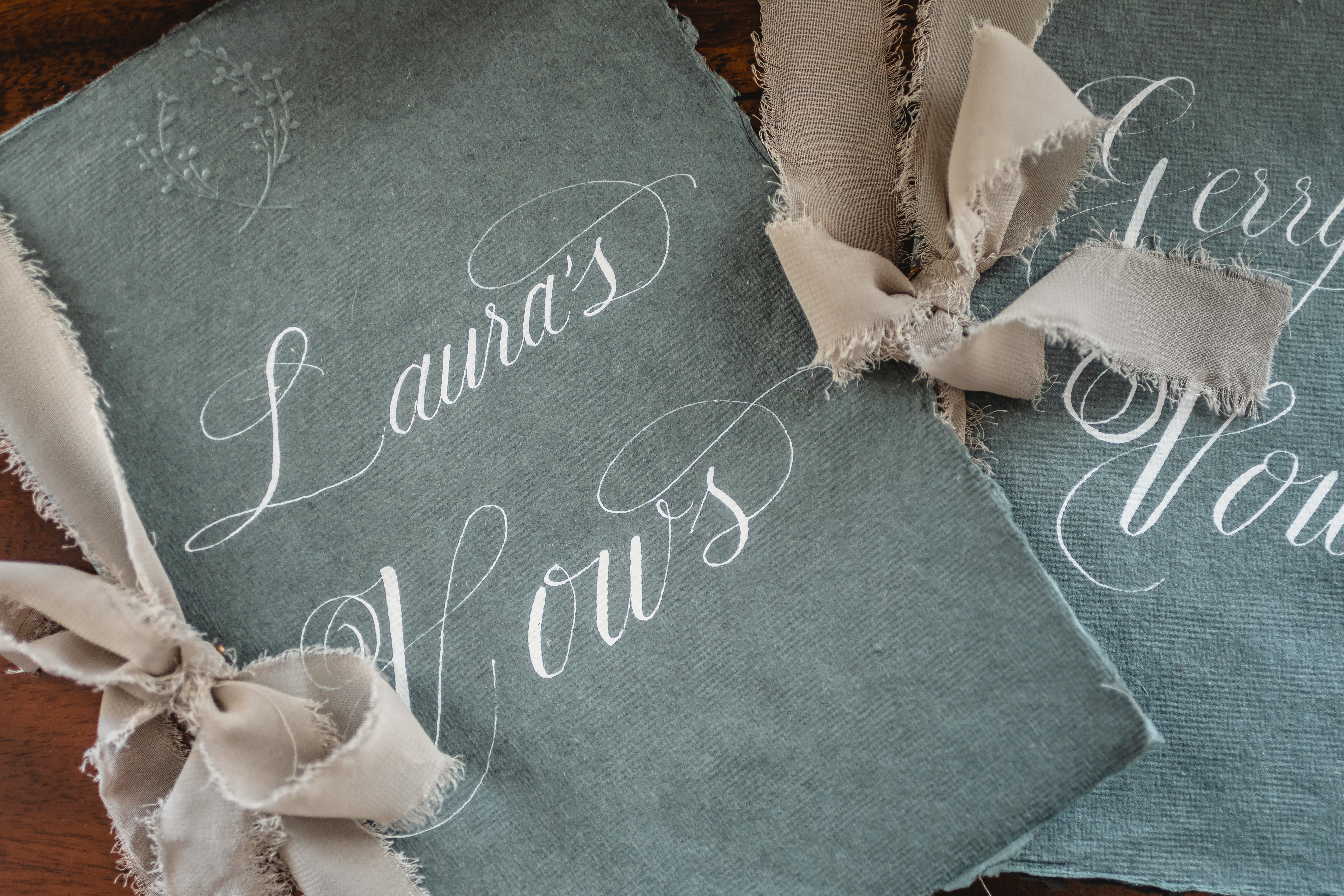 Laura & Gerry - When A Calligrapher Gets Married | Gold Wreath Wax Seals & Botanical Embosser | Heirloom Seals
