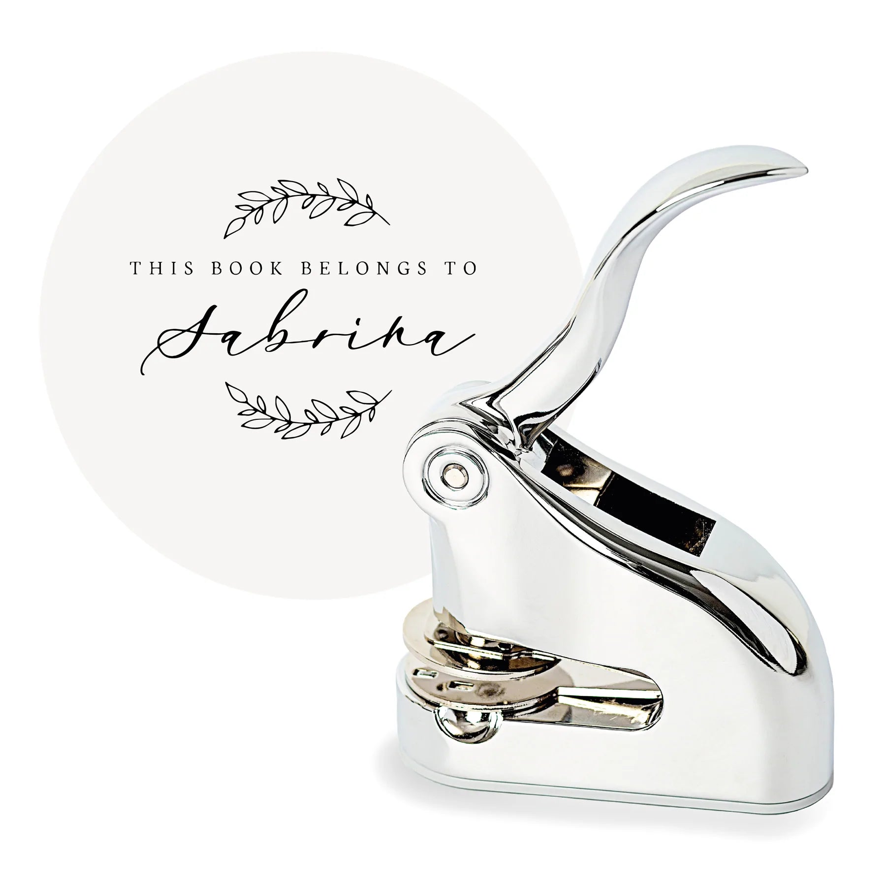 Personalised Sabrina silver monogram embosser for books | Heirloom Seals