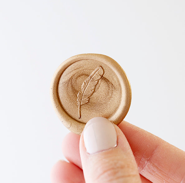 Feather Self-Adhesive Wax Seals for Fine Art Wedding Invitations and Packaging | Heirloom Seals
