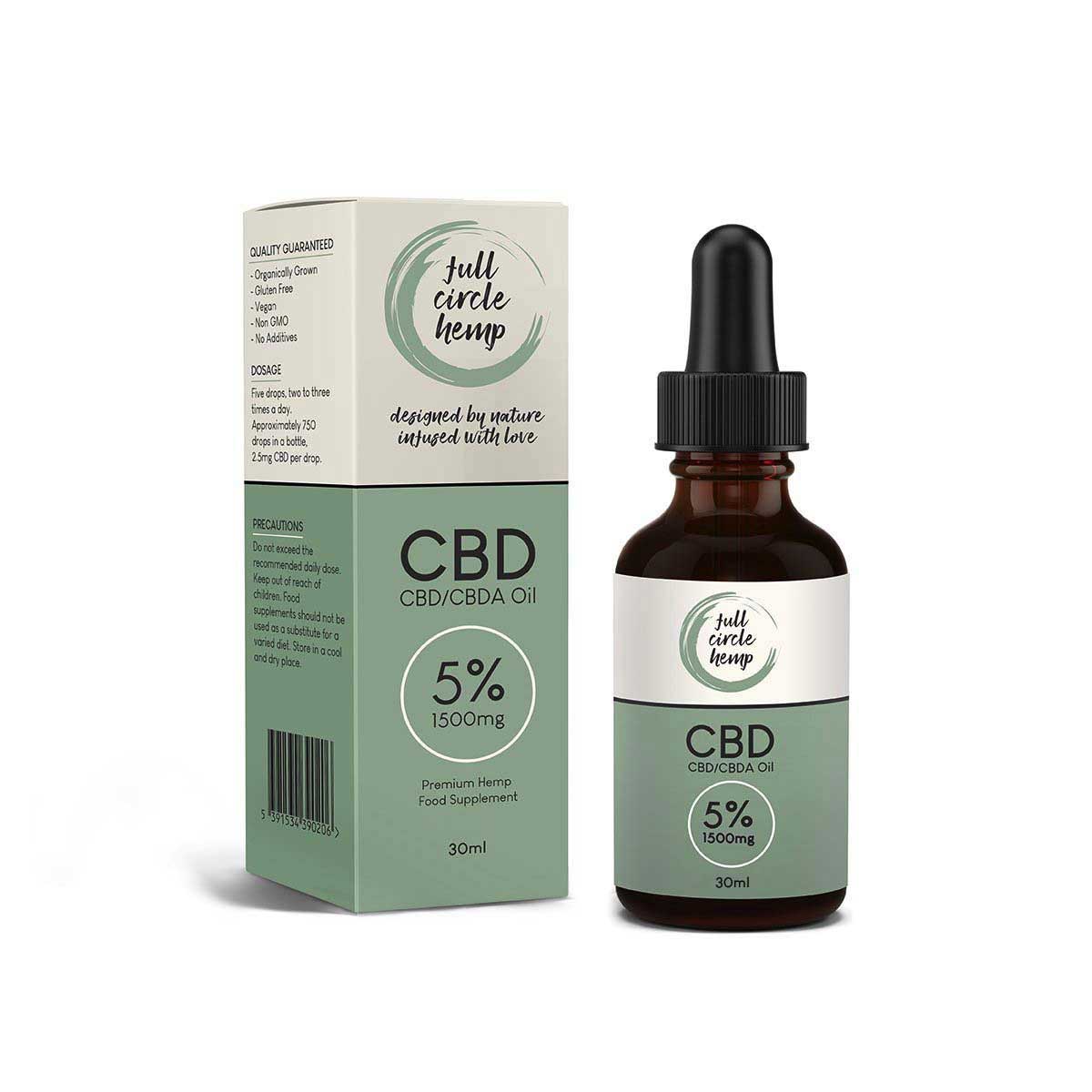 CBD Oil Drops Ireland | 5% 30ML Bottle - Full Circle Hemp – Fullcirclehemp