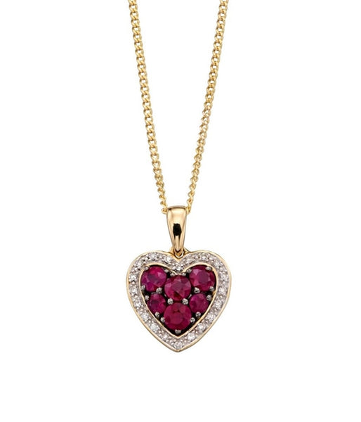 Ruby and Diamond Heart Gold Necklace – Gifts24-7.co.uk