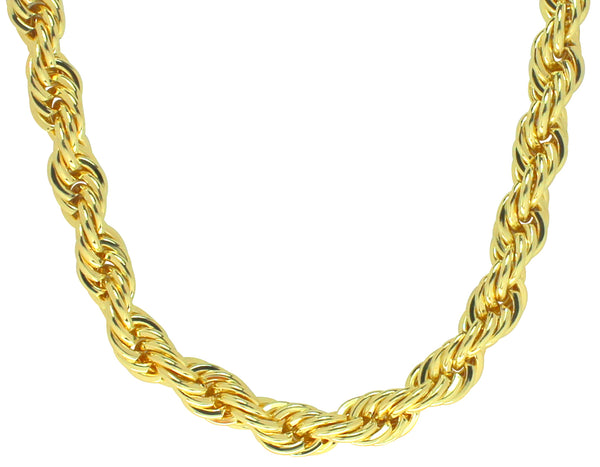 Mens 24 Thick Rope Chain 10mm 14k Gold Plated Solid Necklace Hip Hop Newagebling 1200