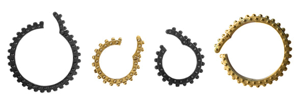 Boheme Clicker Charm rings  in gold and oxi