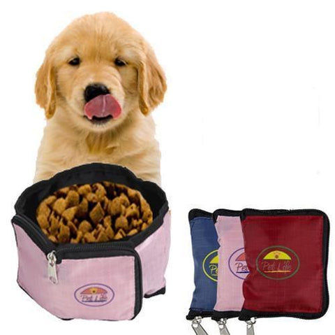 a dog enjoying his food in a dog food bowl