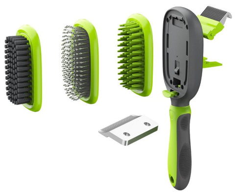 conversion 5 in 1 interchangeable dematting bristle pin and massage grooming pet comb