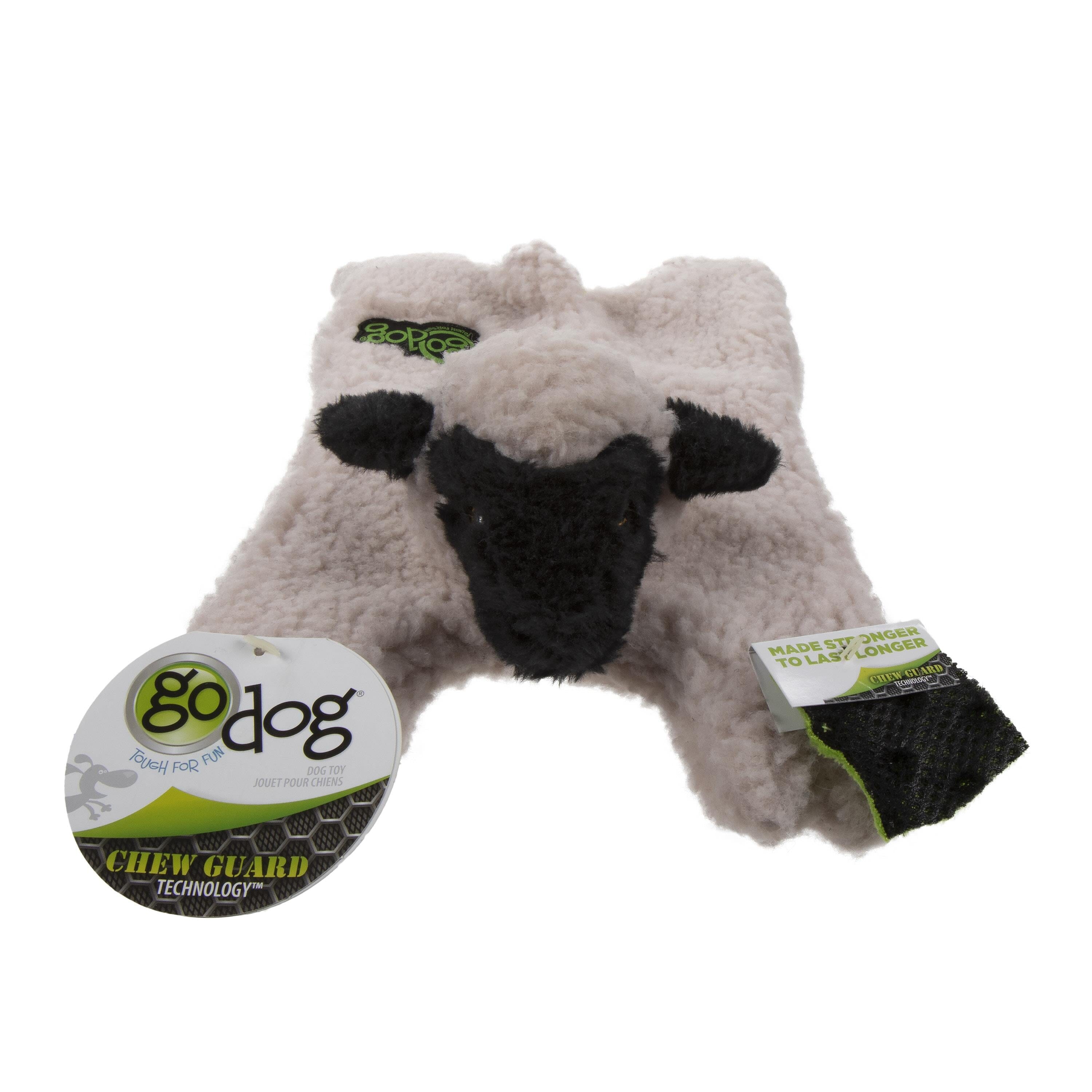 GoDog Barnyard Buddies Lamb Squeak and Plush Dog Toy - Cream - Small