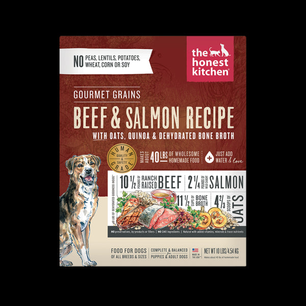 Honest Kitchen Gourmet Grain Beef Salmon Dehydrated Dog Food - 10 lb Box  