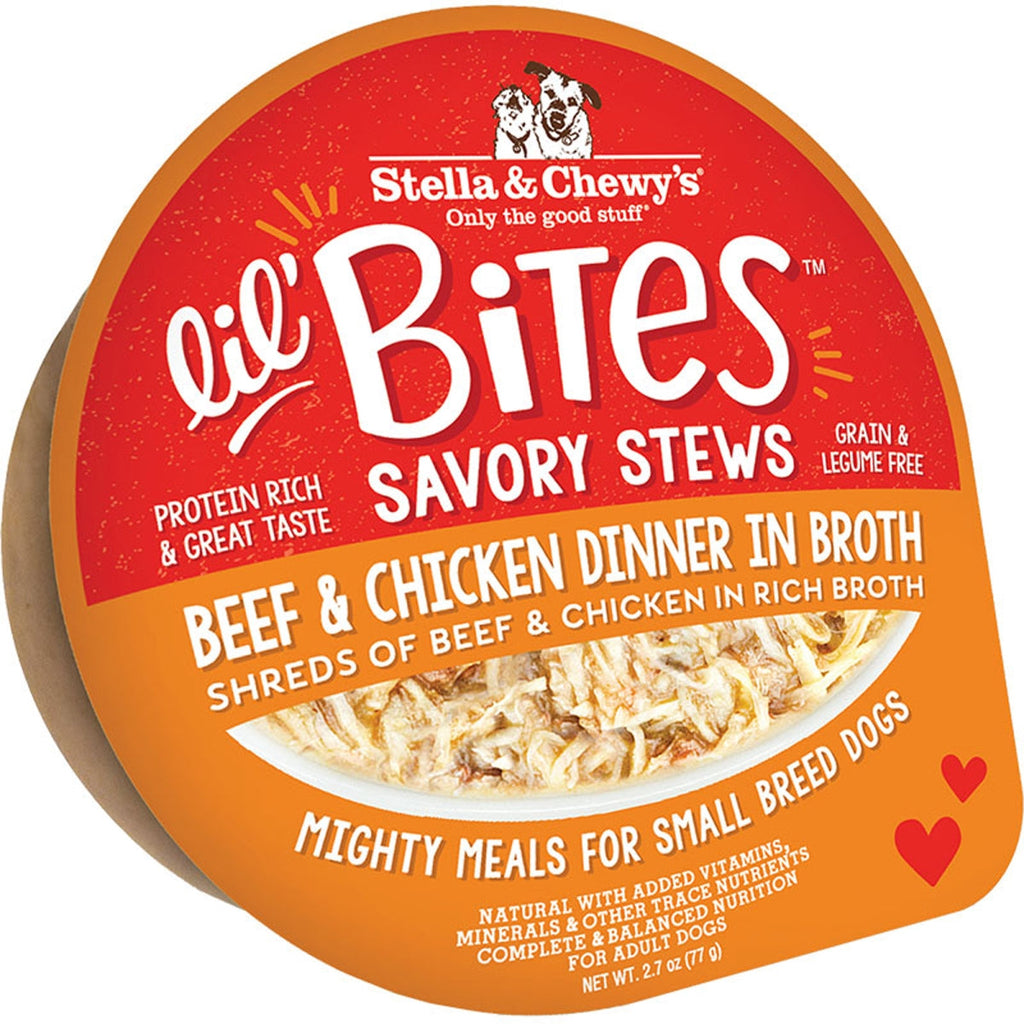 Stella & Chewy's Lil' Bites Stew Beef Chicken Wet Dog Food - 2.7 Oz - Case of  12  