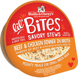 Stella & Chewy's Lil' Bites Stew Beef Chicken Wet Dog Food - 2.7 Oz - Case of  12