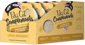 Tiki Cat Complements Chicken Cat Food Toppers and Crunchers - 2.1 oz Cups - Case of 8
