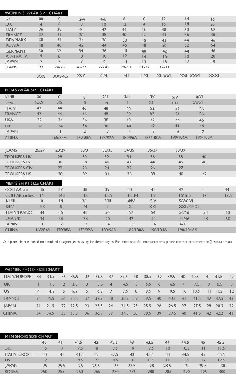 Designer Size Chart