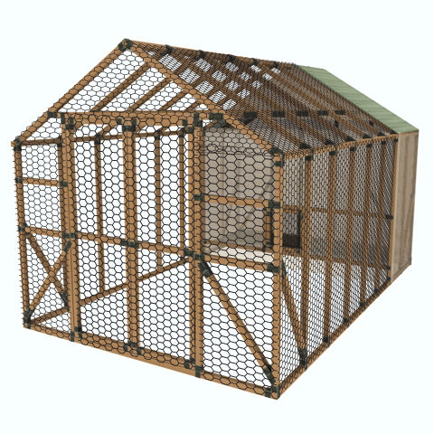 10X16 Chicken/Poultry Coop &amp; Run Kit - E-Z Frame Structures