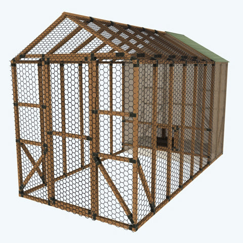 8X16 Chicken/Poultry Coop &amp; Run Kit - E-Z Frame Structures